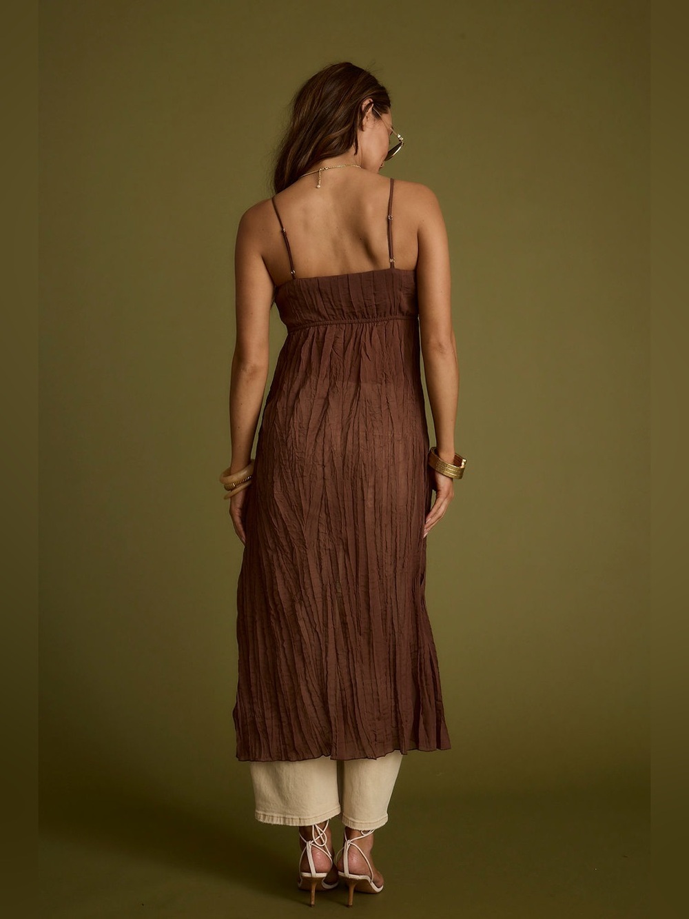 12th Tribe Mischa Brown Longline Cami Top in Brown - Size XS - Picture 8 of 14